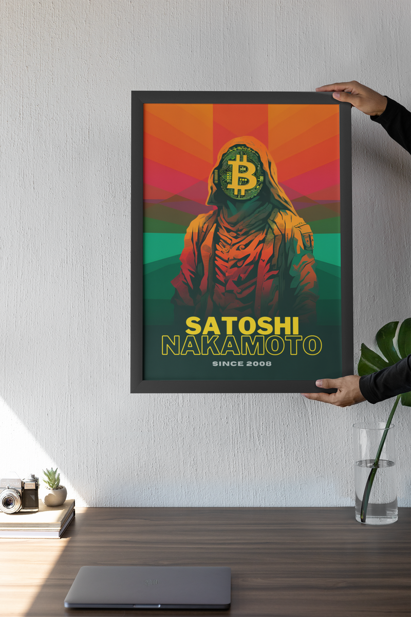 Poster Satoshi Nakamoto - BITCOIN - Coleção OuroborosLegacy – Ouroboros.pt